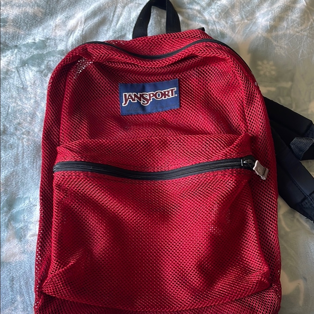 JanSport Red Mesh Backpack for Men